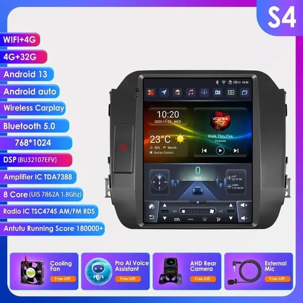 Carplay, monimedia videosoitin, GPS, S4 AHD2 AI