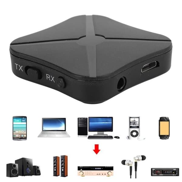 HURRISE Trådlös Bluetooth-ljudsändaremottagare 2 i 1 Trådlös Bluetooth 5.0 HIFI-musikljudmottagaresändare