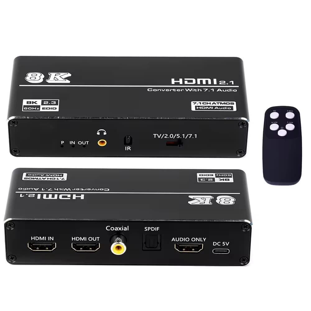NÖRDIC HDMI 2.1 Extraktor 8K 60Hz 4K 120Hz 7.1 HDMI audio S/PDIF Coaxial AUX NÖRDIC HDMI 2.1 Extraktor 8K 60Hz 4K 120Hz 7.1 HDMI audio S/PDIF Coaxial AUX