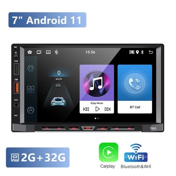 Auton monimedia soitin, Android 11, GPS-navigointi, 2-32G Carplay 12led