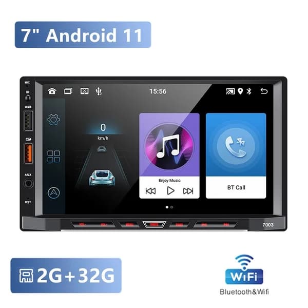 Auton monimedia soitin, Android 11, GPS-navigointi, 2-32G Carplay 12led