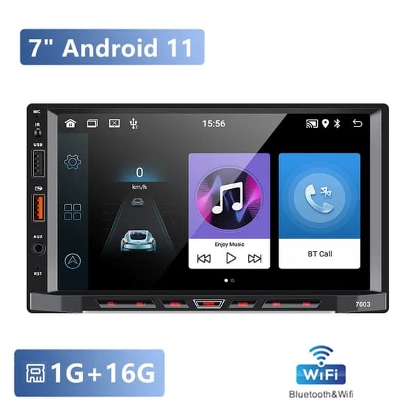 Auton monimedia soitin, Android 11, GPS-navigointi, 2-32G Carplay 12led