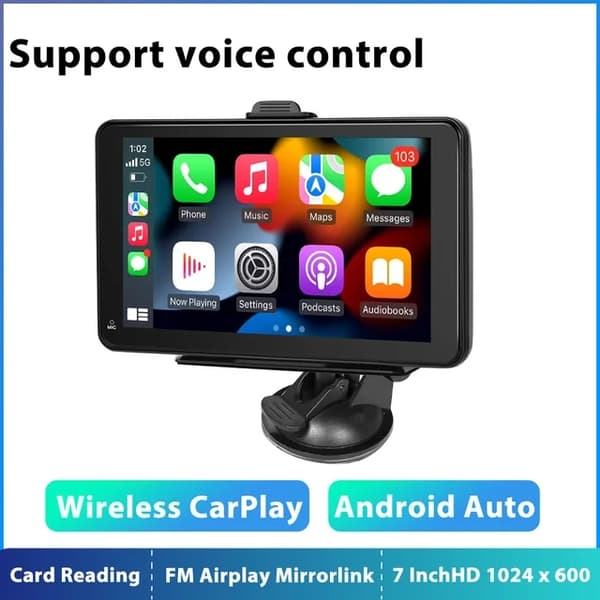 Carplay Android Auto bilradio, trådløs forbindelse, berøringsskærm display, 7 tommer 32G TF-kort