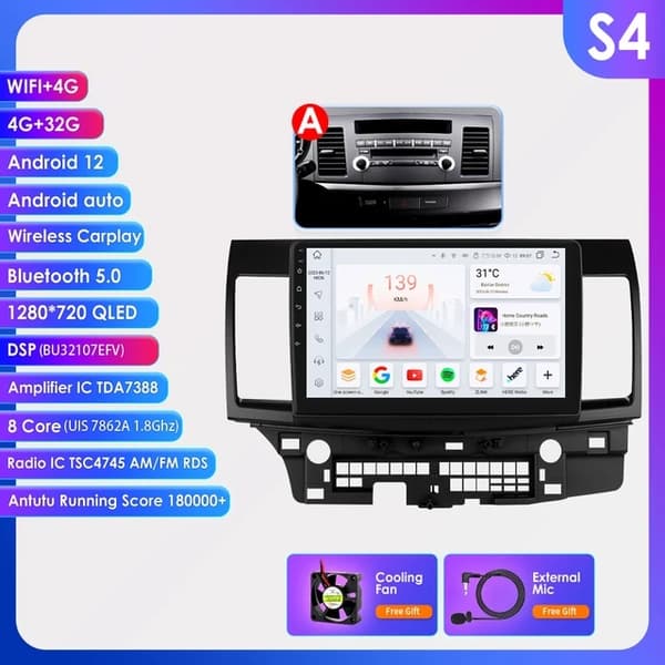 Bil Multimedia, 101 tommer skærm, GPS-navigation, A-4 kerner 1G 16G -P1