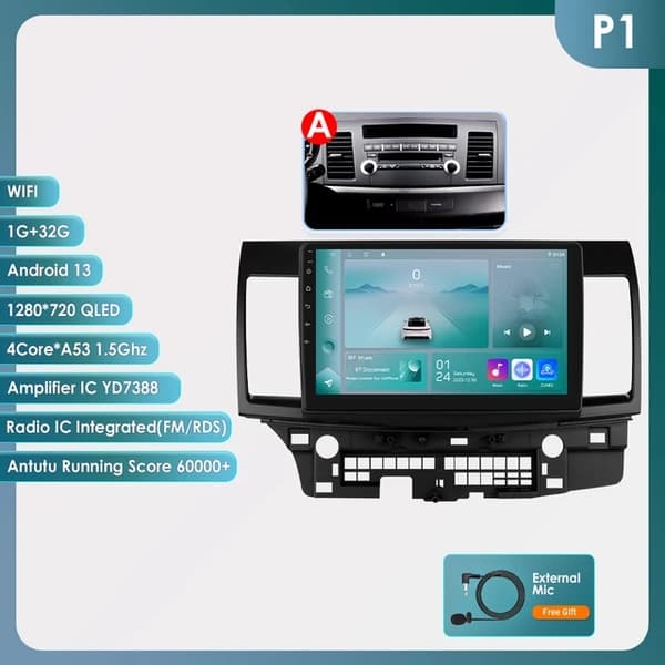 Bil Multimedia, 101 tommer skærm, GPS-navigation, A-4 kerner 1G 16G -P1