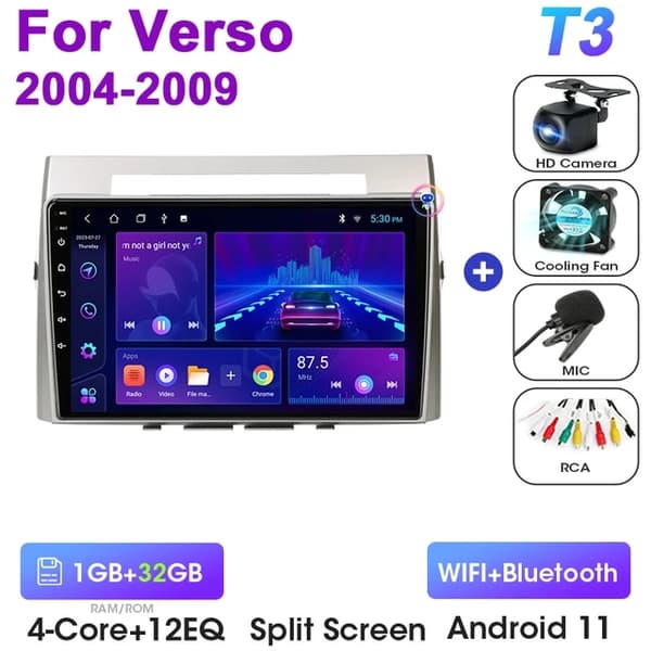 Toyota Corolla Verso AR10, Android 12, Carplay Auto, T3-MIC