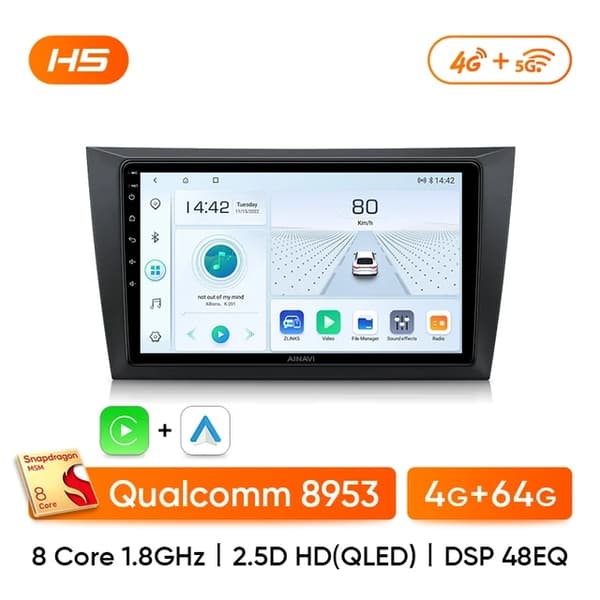 Volkswagen Golf 6 Multimedieafspiller, CarPlay & Android Auto, 4G Navigation, H5 4G 32G