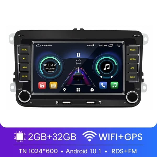 Bilstereo Radio, Android 101, Carplay Integration, 2-32GB-bilspelare