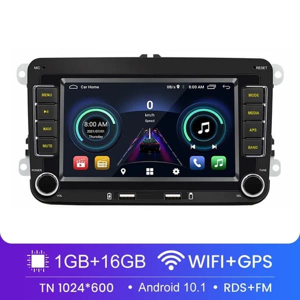 Bil Stereo Radio, Android 101, Carplay Integration, 2-32GB-bilafspiller