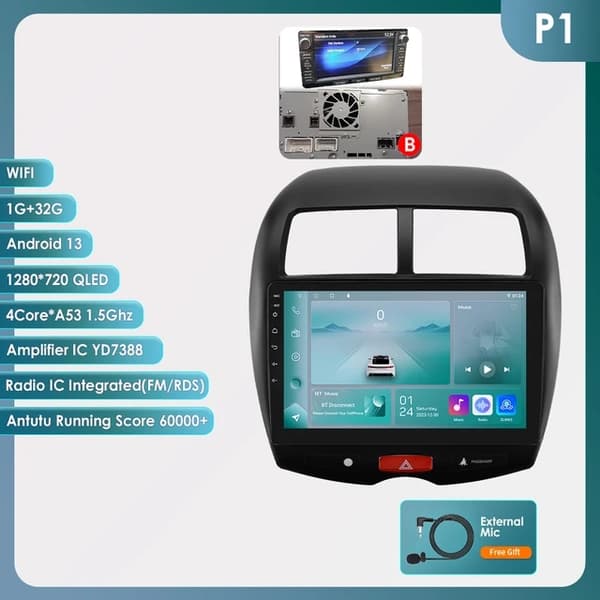 Android Autoradio, Intelligent Bilsystem, GPS Navigation, P2CP-2G 32G-4core-B