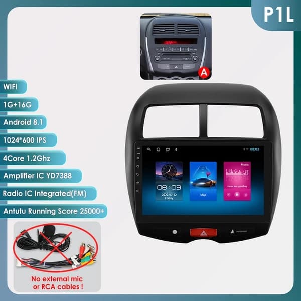 Android Autoradio, Intelligent Bilsystem, GPS Navigation, P2CP-2G 32G-4core-B