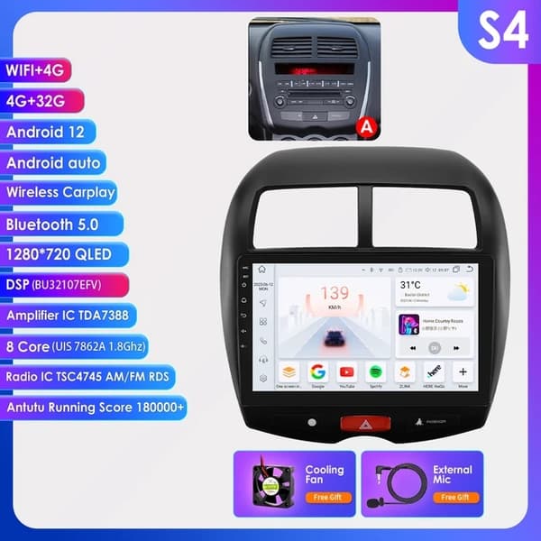 Android Autoradio, Intelligent Bilsystem, GPS Navigation, P2CP-2G 32G-4core-B