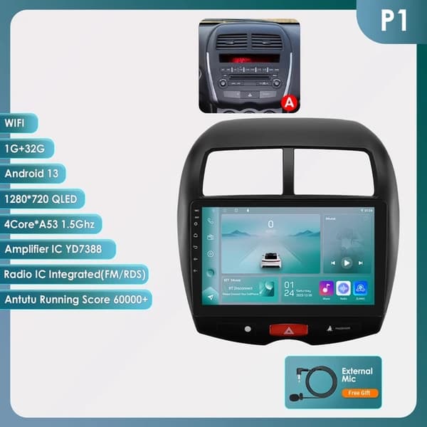 Android Autoradio, Intelligent Bilsystem, GPS Navigation, P2CP-2G 32G-4core-B