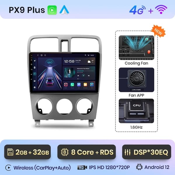 Bilradio Multimedia Navigation, Android Autoradio, CarPlay Stereo, WIFI 1GB-16GB