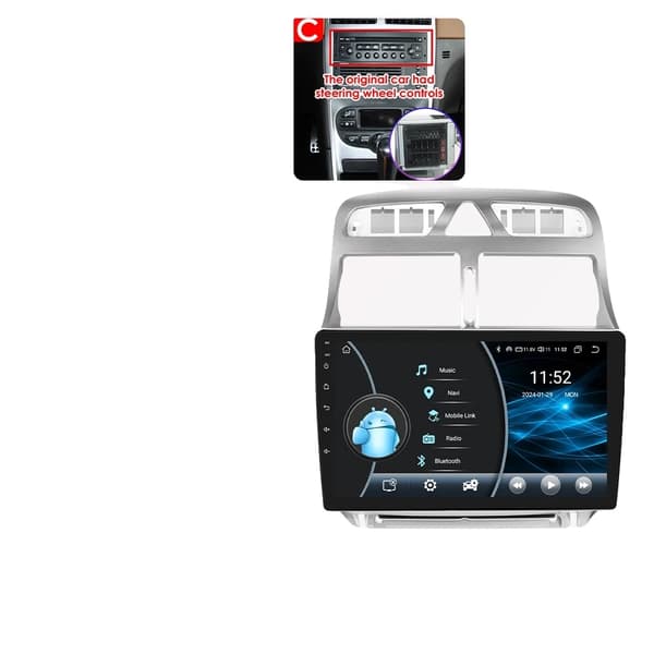 Bil Android GPS-navigationsenhet, multimediaspelare, WiFi-video, W1 (Typ B)