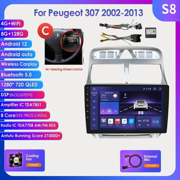 Bil Android GPS-navigationsenhet, multimediaspelare, WiFi-video, W1 (Typ B)