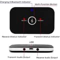 Miniatyrbild 2 av 4: Bluetooth Transmitter Receiver 5.0 - 2 in 1 Bluetooth Audio Transmitter Receiver med 3,5 mm Audio Output Bl Adapter/Converter