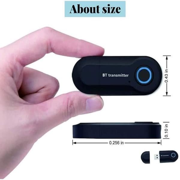 Bluetooth-sändare, 2-i-1 trådlös adapter med 3,5 mm digital ljudkabel, för TV, PC, bil-/hemstereosystem