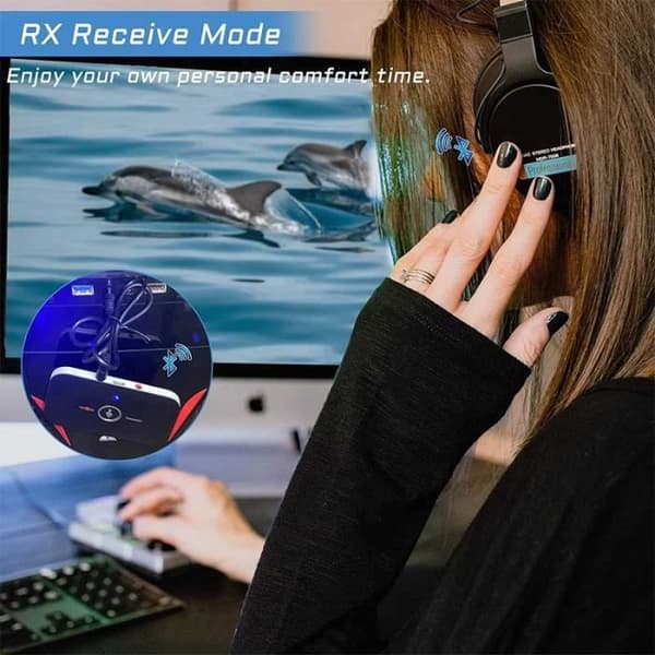 Bluetooth Transmitter Receiver 5.0 2 in 1 Audio Bluetooth Transmitter Receiver med 3,5 mm ljudutgångsadapter/omvandlare