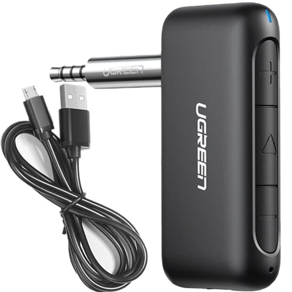 Ugreen Bluetooth 5.0 lydmottaker AUX mini jack for bil svart (70303)