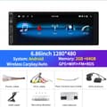 Pikkukuva 2 / 2: Android 13 autostereo, 6,86 tuuman HD-kosketusnäyttö, 2GB+64GB muisti,2G 64G