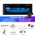 Pikkukuva 2 / 2: Android 13 autostereo, 6,86 tuuman HD-kosketusnäyttö, 2GB+64GB muisti,2G 64G