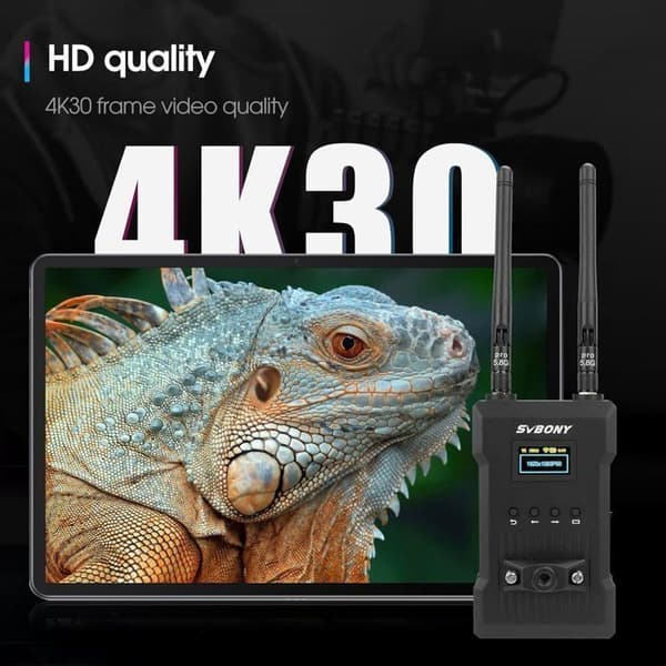 SVBONY ST1 30FPS 5G Ljudni Emiterač i Prijemnik, 4K HDMI Bežični Video Prijenosni Sustav, Latencija 0.06s, 8 Bandova, za Live
