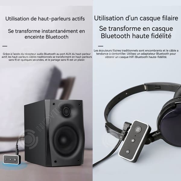 INN Bluetooth 5.0-mottagare Bluetooth-ljudmottagare Trådlös stereo Bluetooth-mottagare 3,5 mm 8 timmar batteritid 10 m anslutning