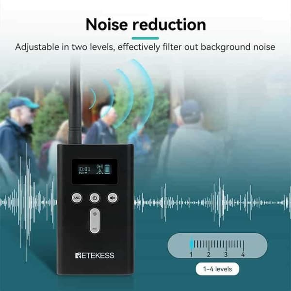 Retekess T130P Audio guideutrustning för turistattraktioner Förbättrad version med laddningsbas för 16 platser