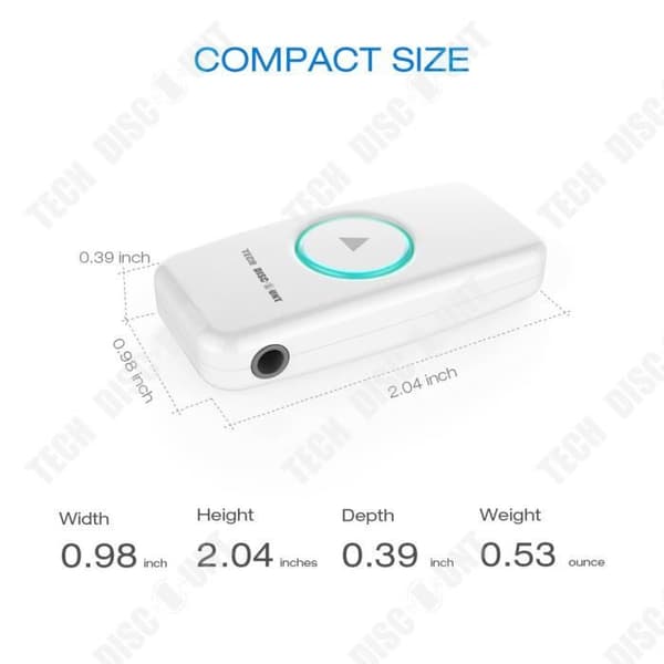 TD® Bärbar bil Bluetooth-ljudmottagare Trådlös Adapter Stereo Musik Streaming Output Handsfree-samtalssändare
