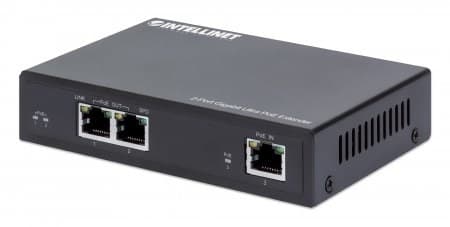 Intellinet 2-porttinen gigabitin Ultra PoE -jatke, lisää PoE-kantamaa jopa 100 metriin (328 jalkaan), PoE-virrankulutus 60 W, kaksi PSE-porttia, 30 W: musta