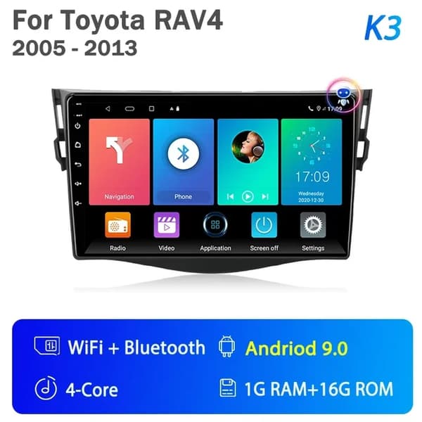 Bilradio, Android 12, Carplay-integration, GPS-navigation, K3