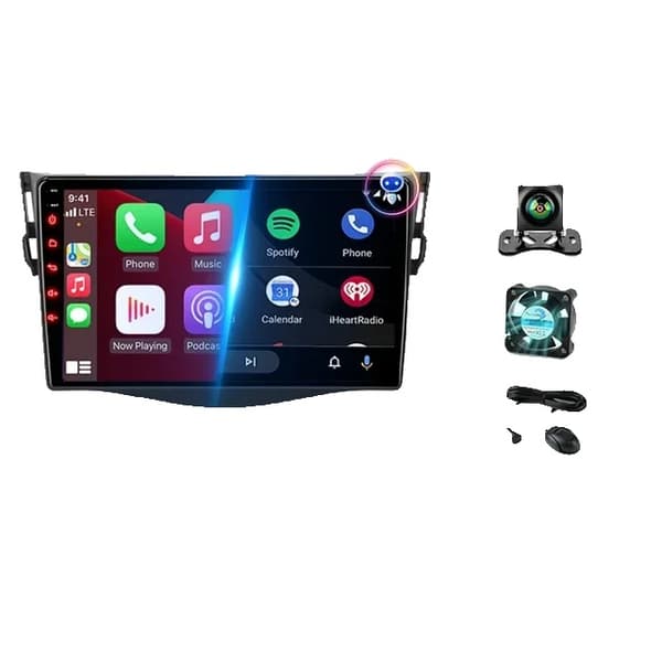 Bilradio, Android 12, Carplay-integration, GPS-navigation, S18 Fläkt-Kamera