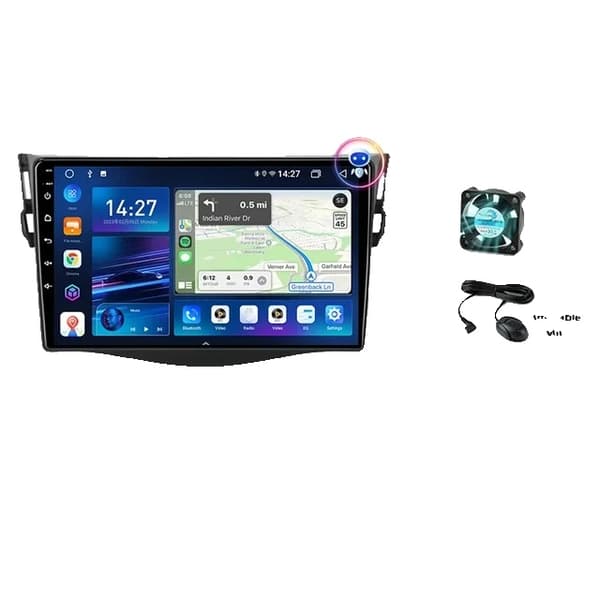 Bilradio, Android 12, Carplay-integration, GPS-navigation, T3L max-MIC-Fan