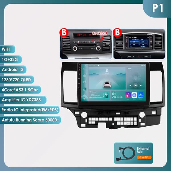 Bil Multimedia, 101-tums skärm, GPS-navigation, B-4kärnor 1G 16G -P1