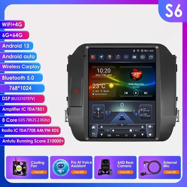 Carplay, Multimedie Videoafspiller, GPS, S6 AHD2 AI