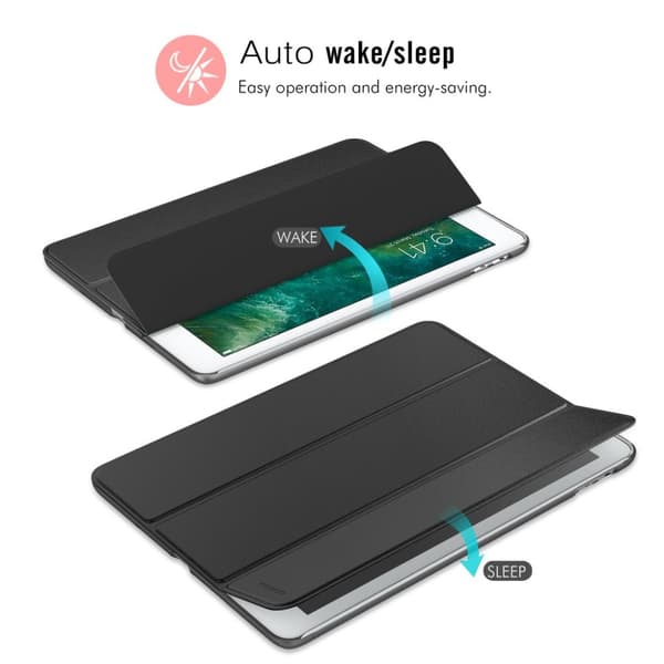 INF Deksel til iPad Air 1/iPad Air 2/New iPad 9.7 tommer, sort