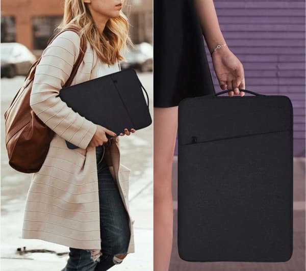 INF Laptop-etui 13,3 tommers i lerret Sort