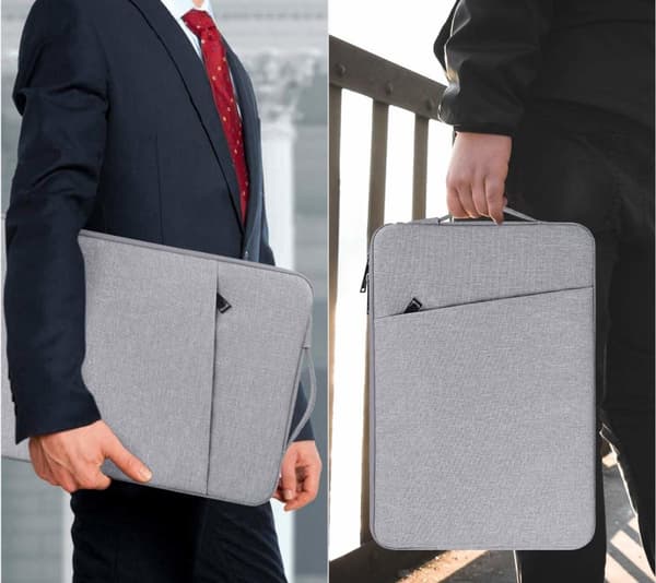 INF Laptop-etui 13,3 tommers i lerret Grå