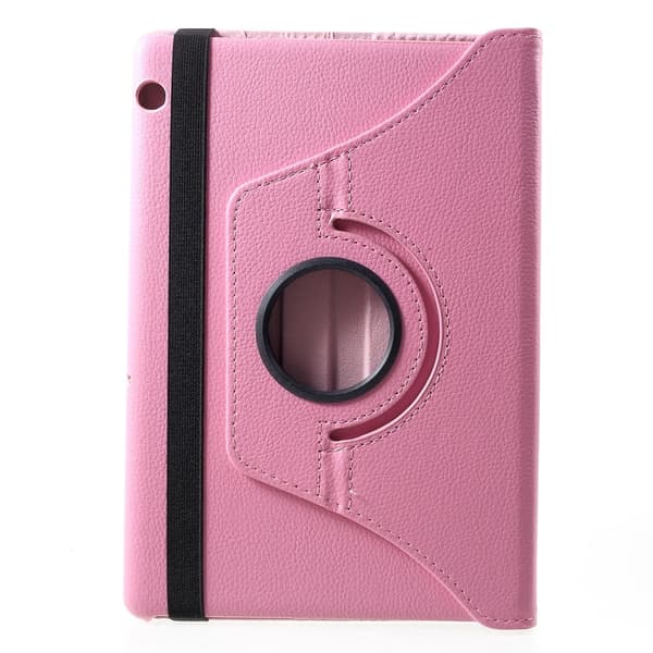 Litchi Skin Fodral med Stativ till Huawei MediaPad T5 10 - Rosa