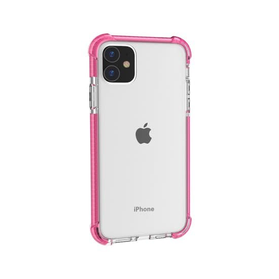 iPhone 11 / iPhone XR bumper cover TPU + akryl - gennemsigtig pink