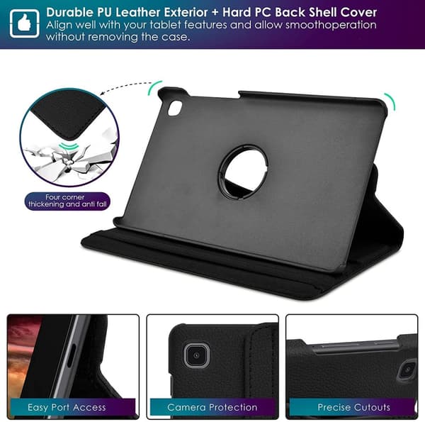 INF Etui / stativ til Samsung Galaxy Tab A7 Lite T220/T225, svart
