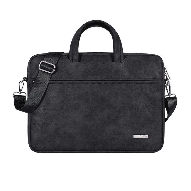 Laptopväska med ficka och rem för 11'' laptop Svart