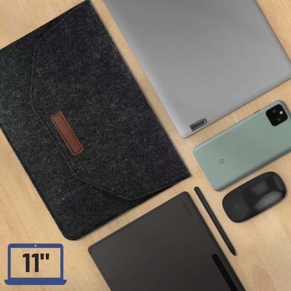 Svart 11-tums fodral för bärbar dator Soft Touch interiörfilt