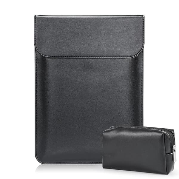 13,3" Laptop Sleeve / Computertaske / Macbook - Læder Sort