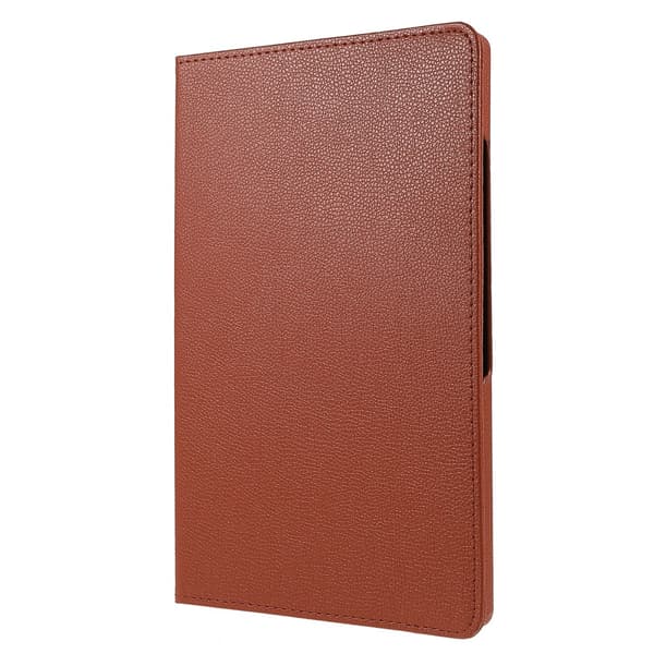 SKALO Samsung Tab A8 10.5 (2021/2022) 360 Litchi Flip Cover - Brun