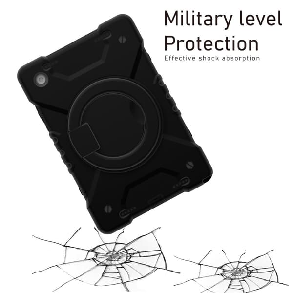SKALO Samsung Tab A8 10.5 (2021/2022) Extra Shock Resistant Armor Rengas kuori olkahihnalla - Musta