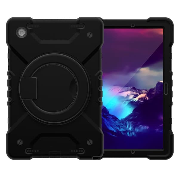 SKALO Samsung Tab A8 10.5 (2021/2022) Extra Shock Resistant Armor Rengas kuori olkahihnalla - Musta