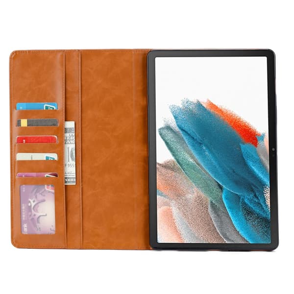 SKALO Samsung Tab A8 10.5 (2021/2022) PU-Läder Plånboksfodral - Brun