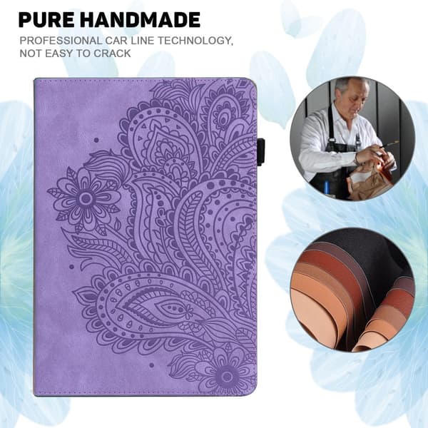 SKALO Samsung Tab A8 10.5 (2021/2022) Mandala Fodral - Lila
